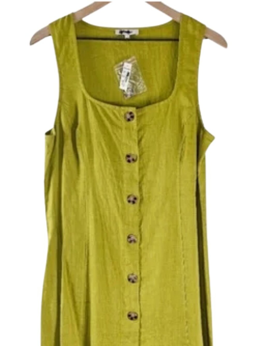 Madewell Chartreuse 100% Linen Maxi Dress